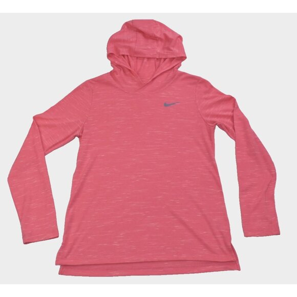 Nike Dri-Fit Girls Hoodie Size XL Pink Long Sleeve Lightweight Pullover AJ6781 - Picture 1 of 12